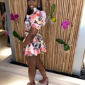 Fashion Nova Matching Pink Floral Set.